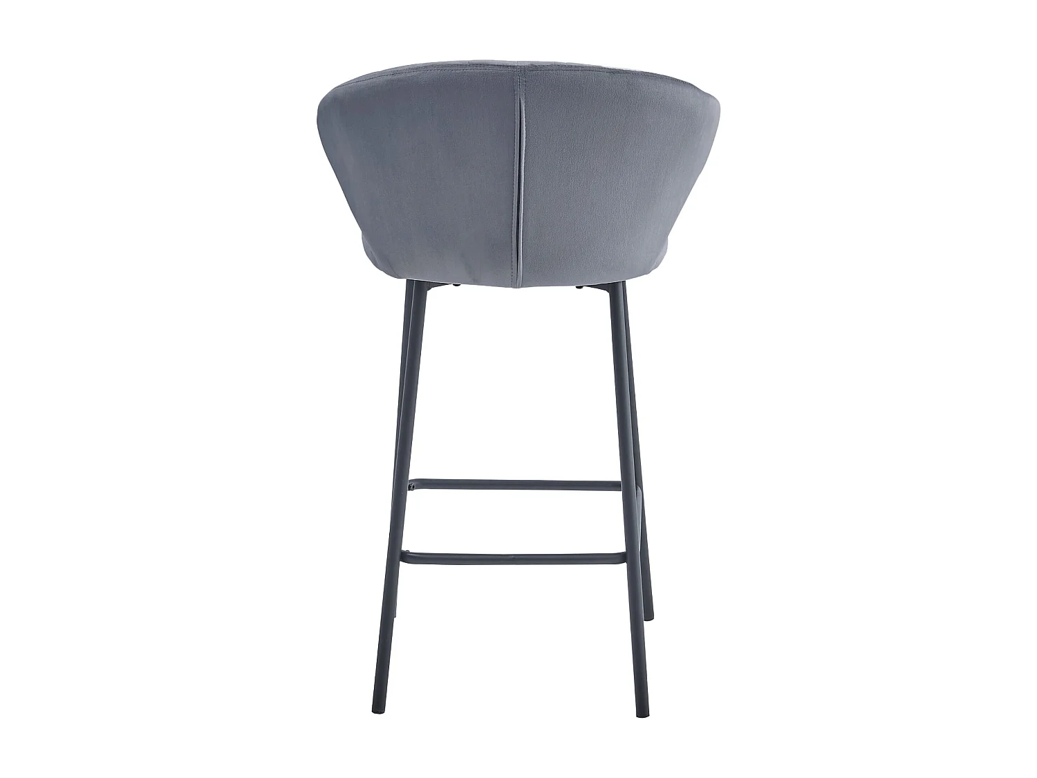 Tabouret de bar Valora GATTA, velours gris foncé, pieds noirs (x4)