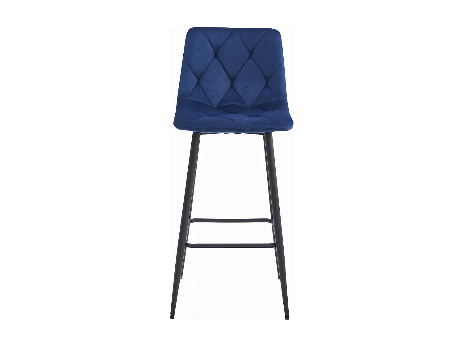 Tabouret Valora KODA en velours bleu marine et pieds noirs