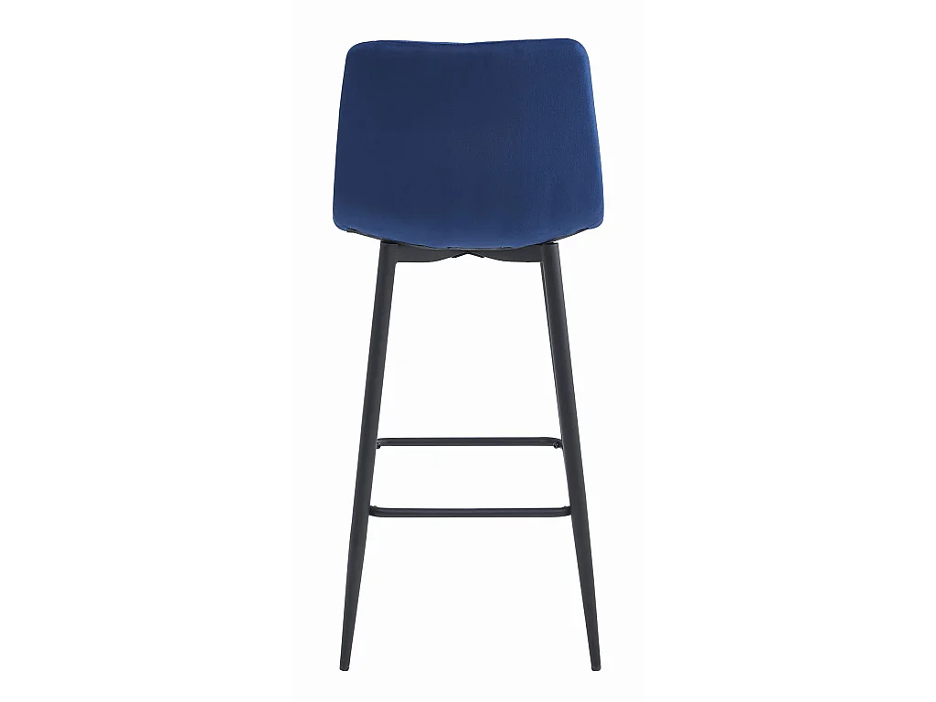 Tabouret Valora KODA, velours bleu marine, pieds noirs x4