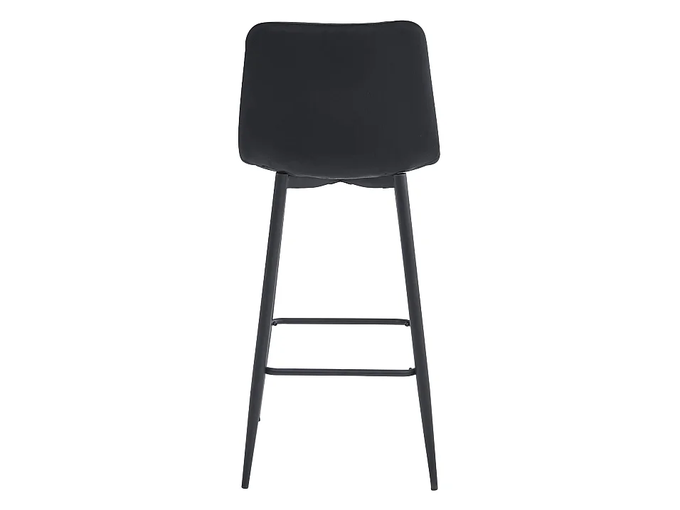 Tabouret Valora POZZA en velours noir, design ergonomique pour la cuisine (x2)