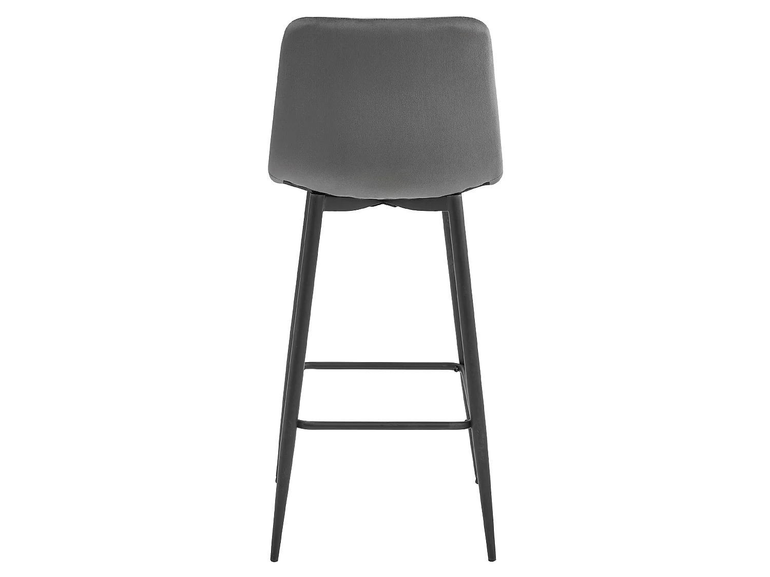 Tabouret Valora POZZA en velours gris foncé avec pieds noirs pour la cuisine