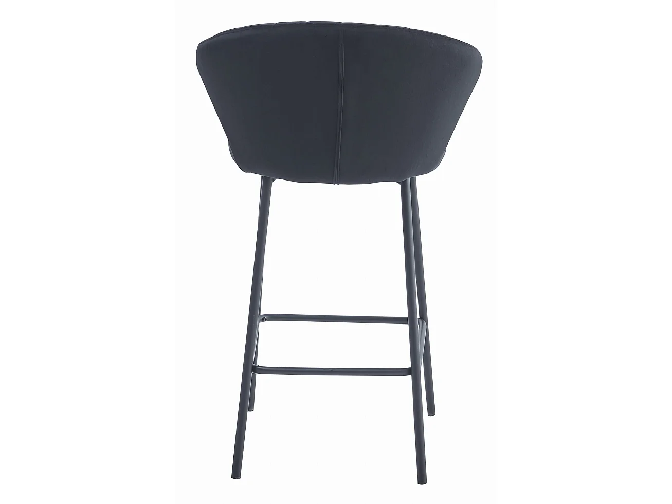Tabouret de bar Valora GATTA, velours noir, pieds en acier (x3)