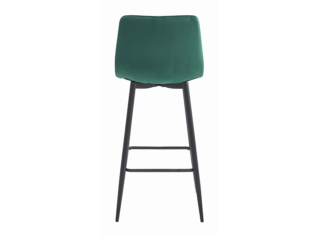 Tabouret Valora KODA en velours vert foncé, pieds noirs x2