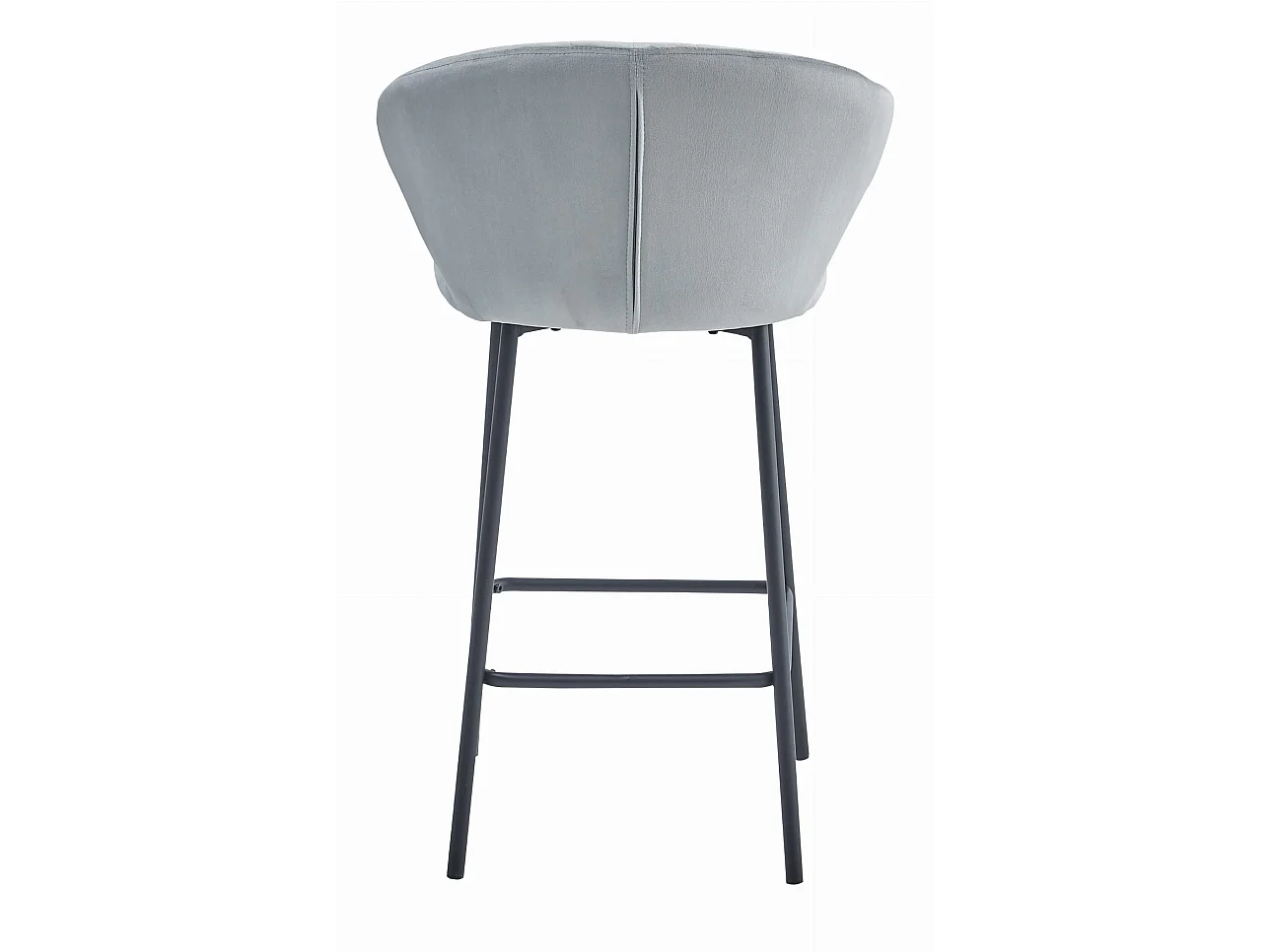 Sgabello Valora GATTA in velluto grigio argento con gambe nere per cucina x2