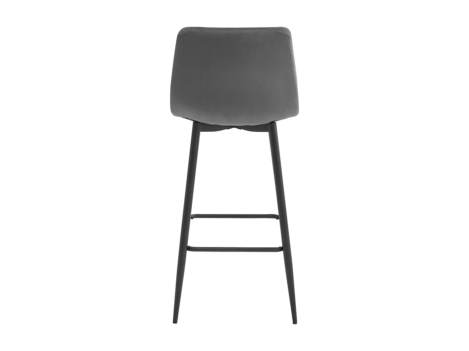 Tabouret Valora TEOTO en velours gris foncé avec pieds noirs pour la cuisine