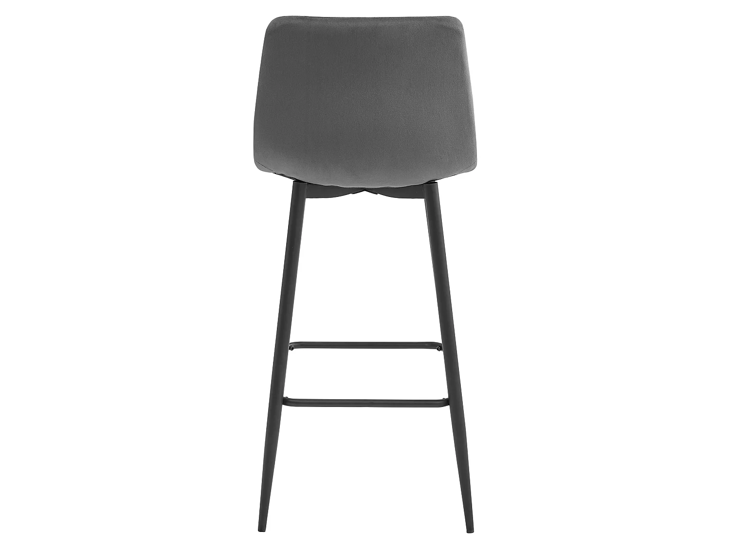 Sgabello Valora TEOTO in velluto grigio scuro con gambe nere per cucina