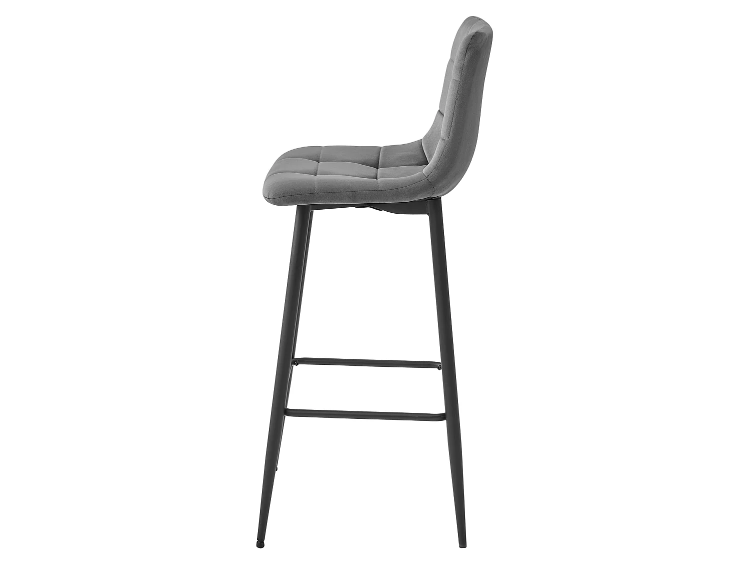 Sgabello Valora TEOTO in velluto grigio scuro con gambe nere per cucina