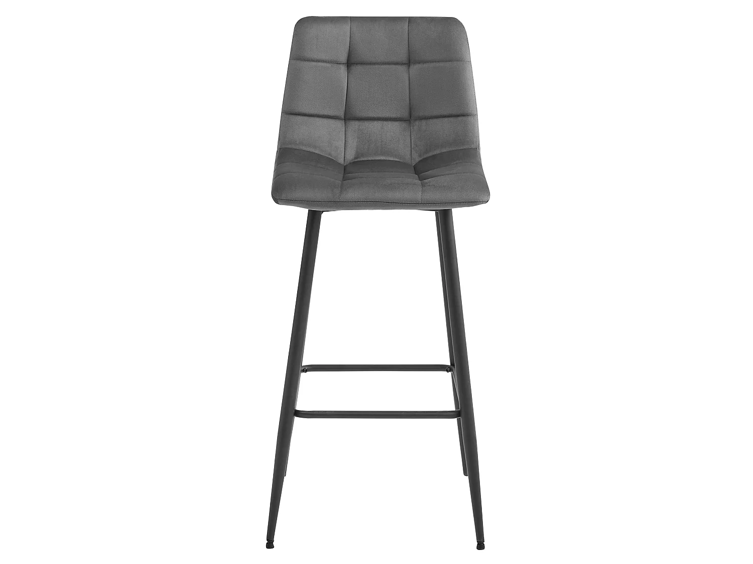 Sgabello Valora TEOTO in velluto grigio scuro con gambe nere per cucina