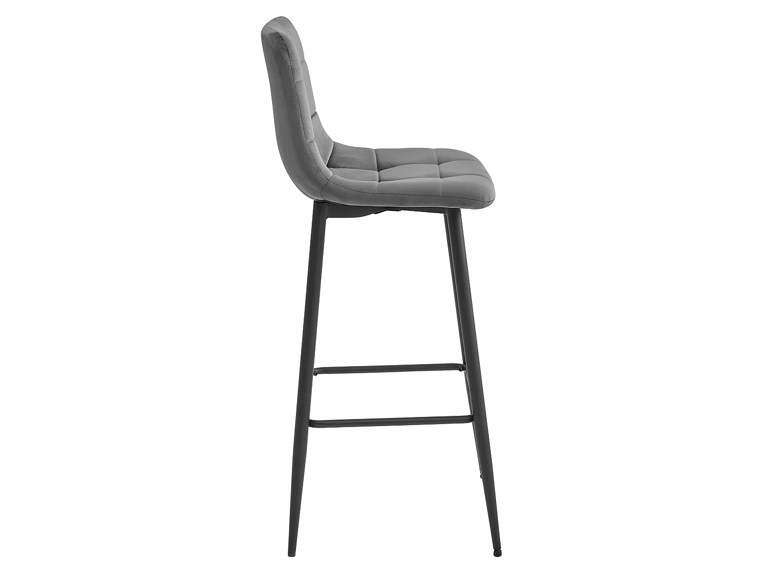 Sgabello Valora TEOTO in velluto grigio scuro con gambe nere per cucina