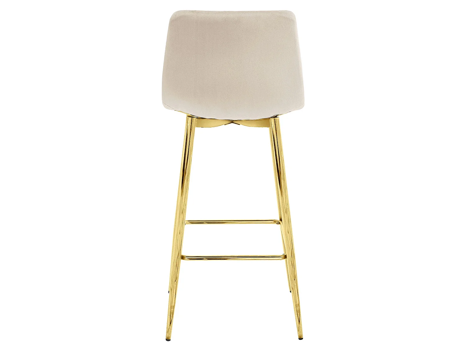 Tabouret Valora TEOTO en velours beige avec pieds dorés pour la cuisine (x3)