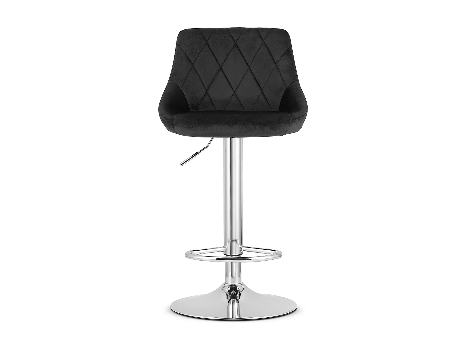 Tabouret pivotant Valora DAKA en velours noir avec base chromée