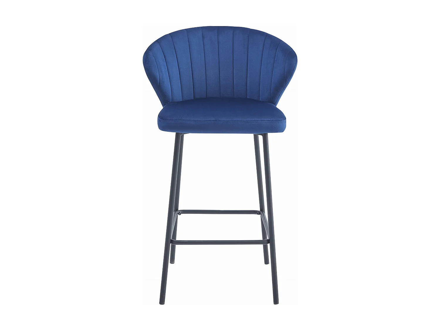 Tabouret de bar Valora GATTA, velours bleu marine, pieds noirs (x2)