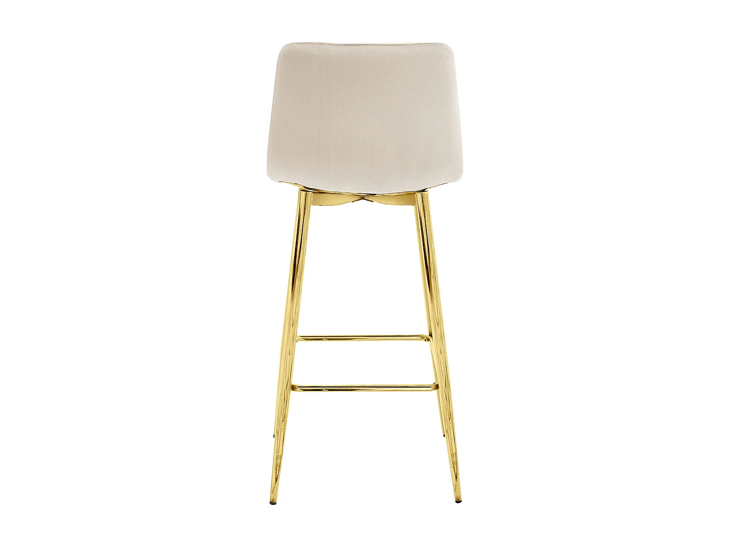 Tabouret de bar Valora KODA, velours beige, pieds dorés (x2)