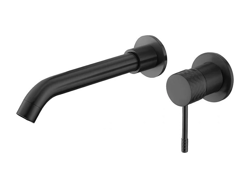 Grifo lavabo empotrado monomando PRAGA negro mate