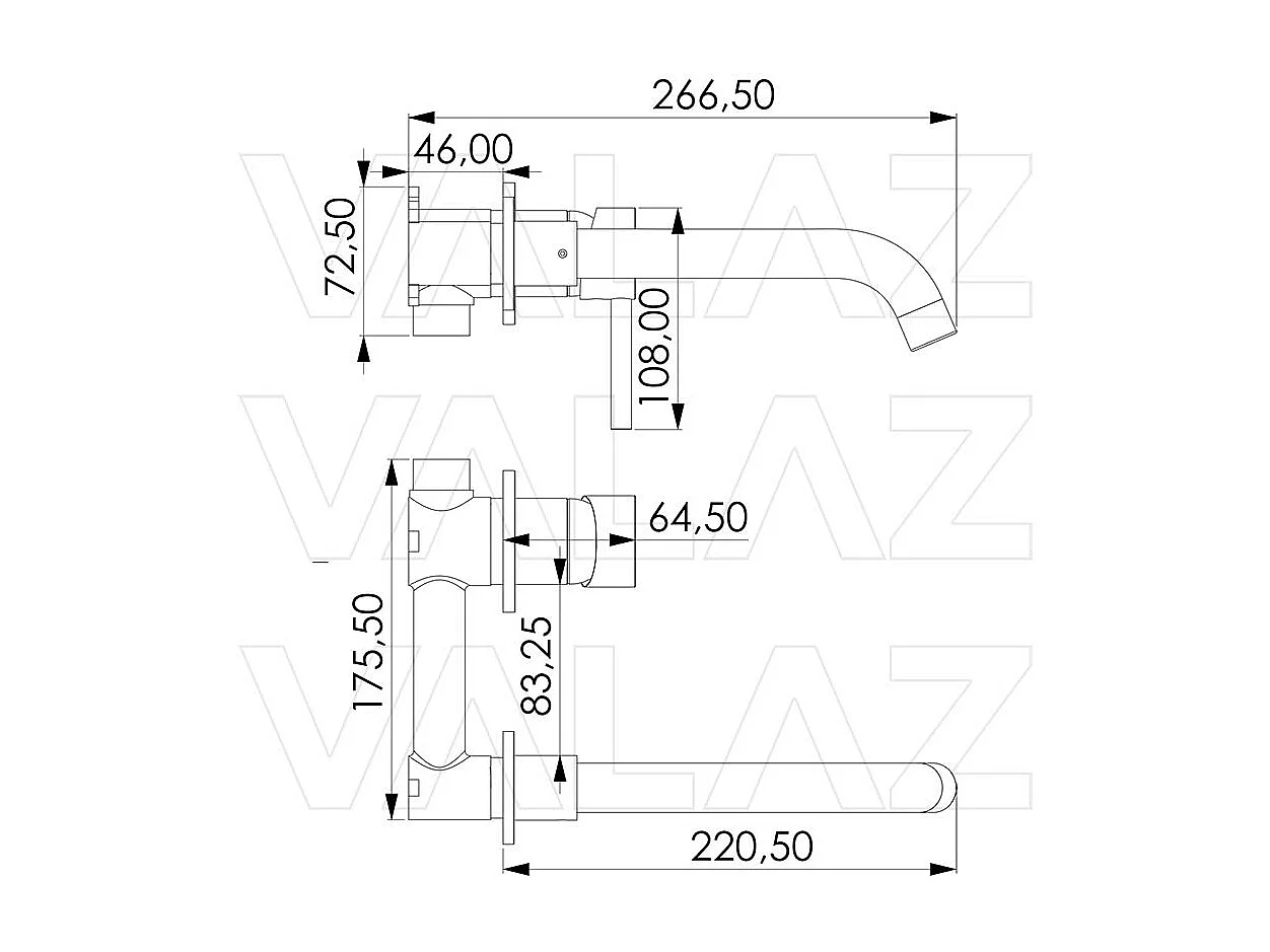 Grifo lavabo empotrado monomando PRAGA negro mate