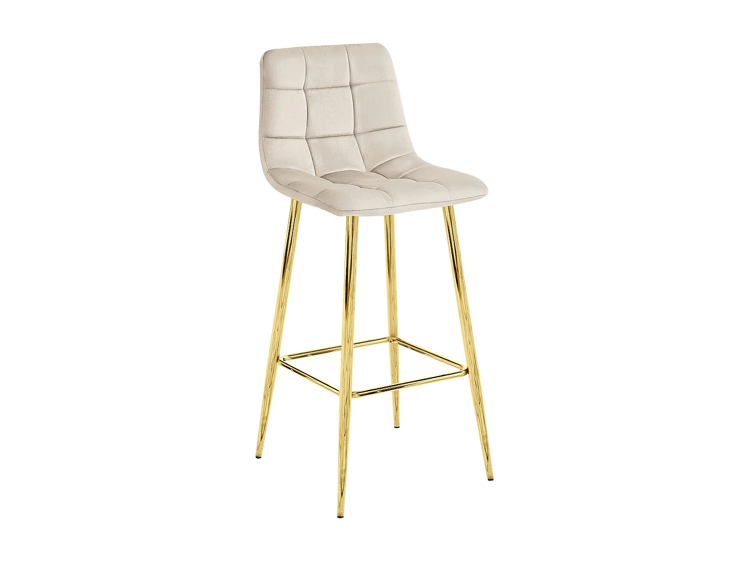 Tabouret Valora TEOTO en velours beige avec pieds dorés pour la cuisine (x2)