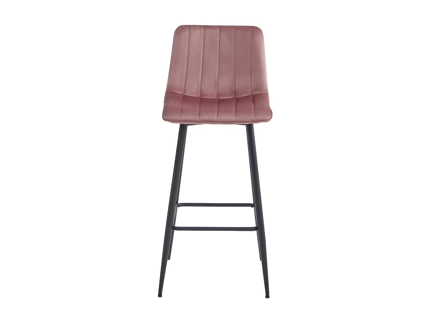 Tabouret Valora POZZA en velours rose foncé avec pieds noirs pour la cuisine