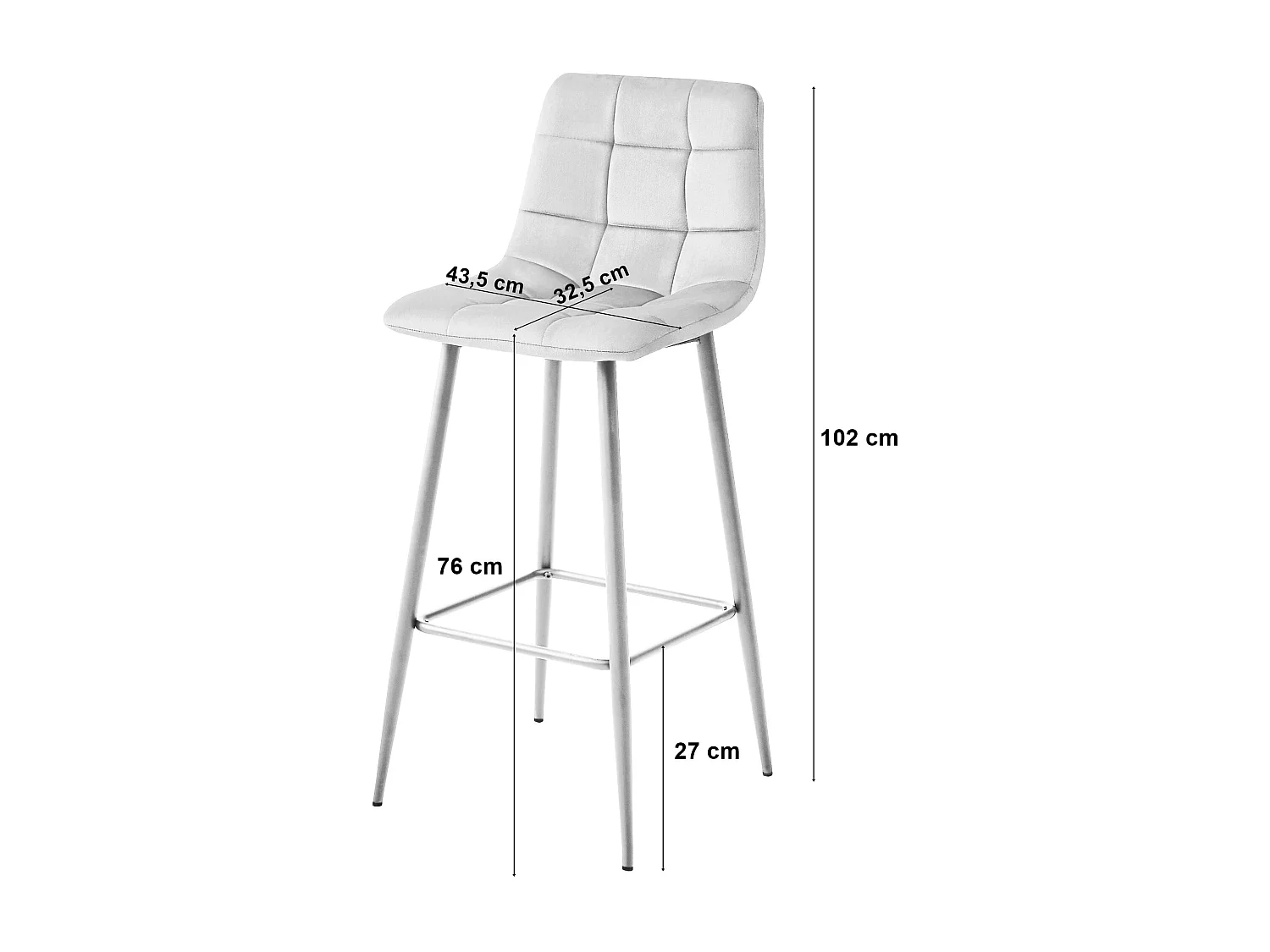 Tabouret Valora TEOTO en velours beige, pieds dorés, design moderne