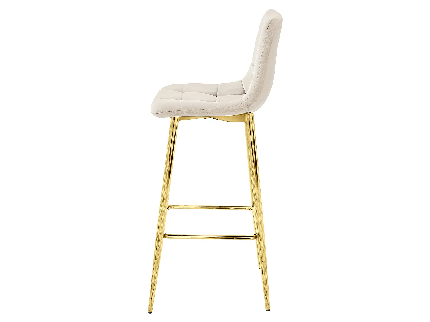 Tabouret Valora TEOTO en velours beige, pieds dorés, design moderne
