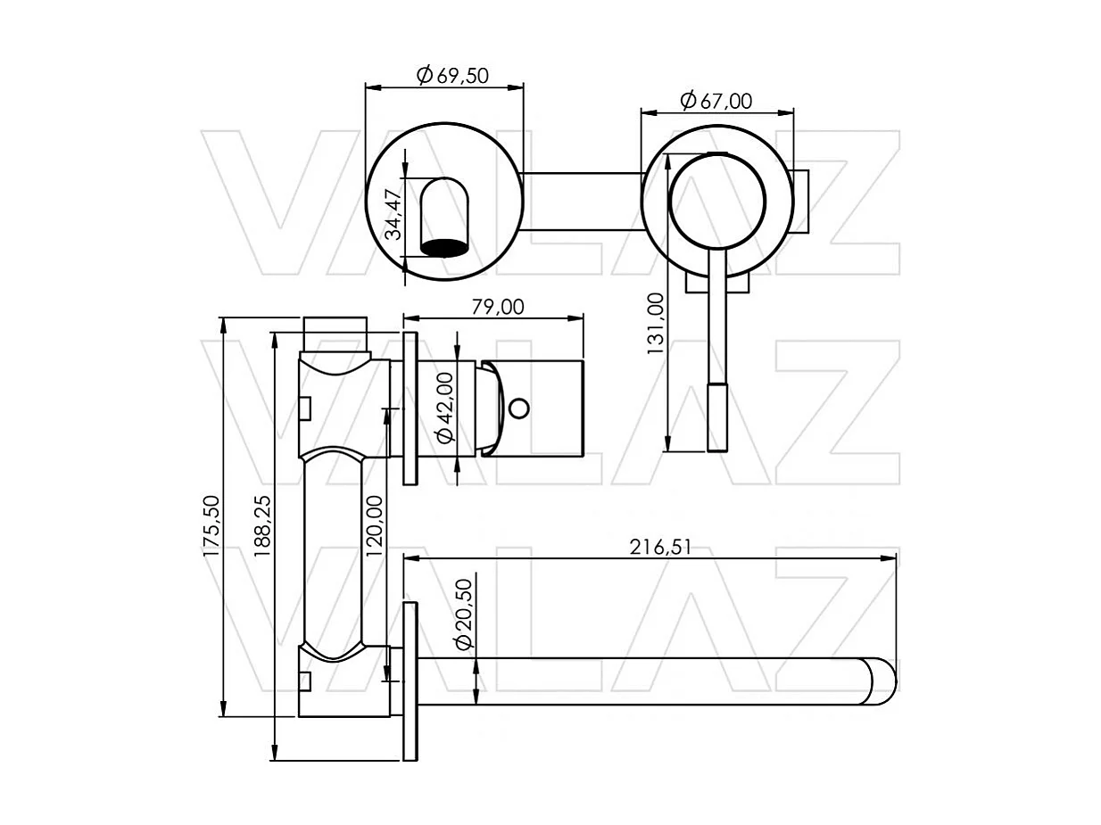 Grifo de lavabo empotrado ASTANA negro mate