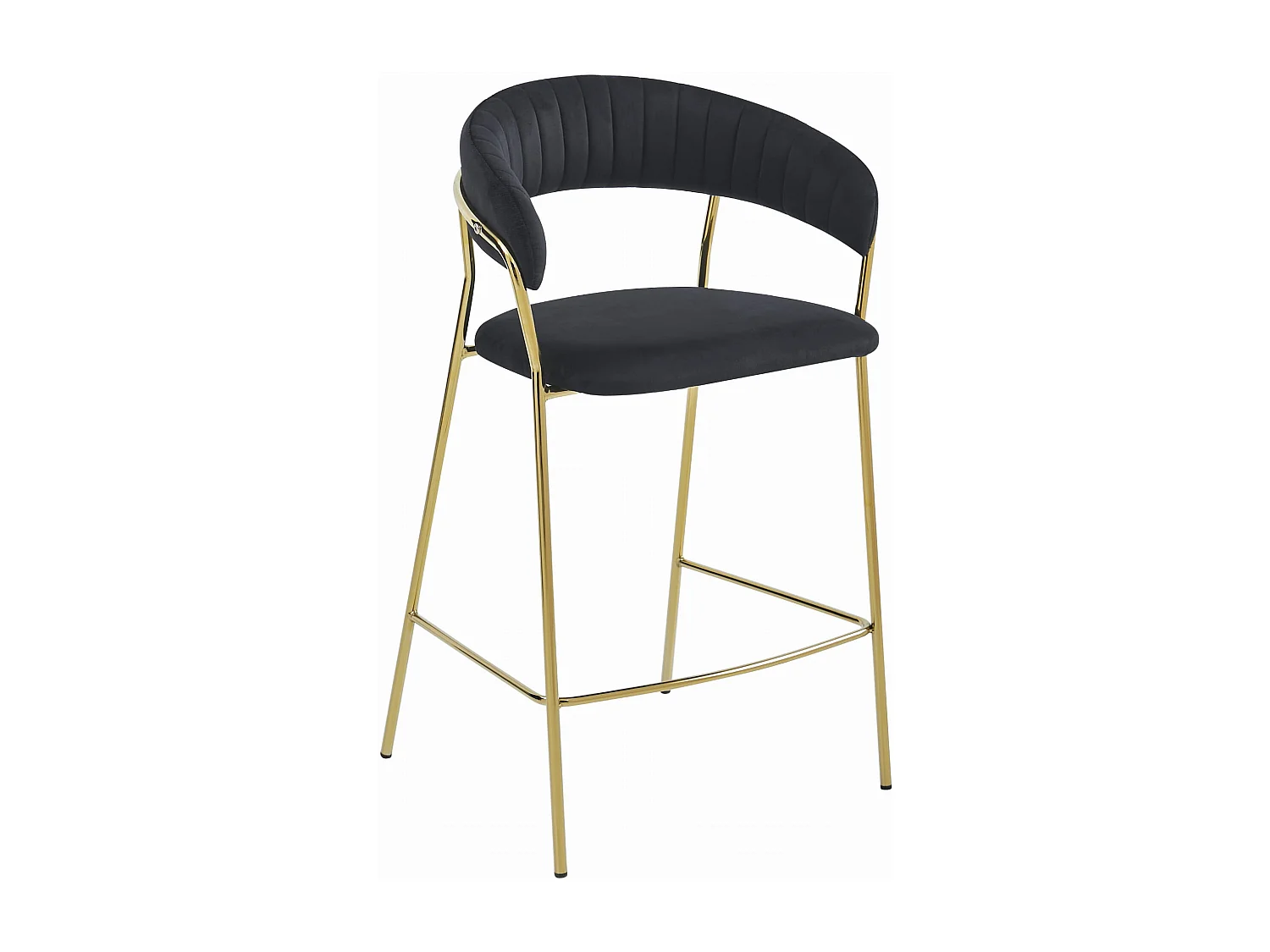 Valora BADIA STOOL Czarny aksamit złote nogi do kuchni x2