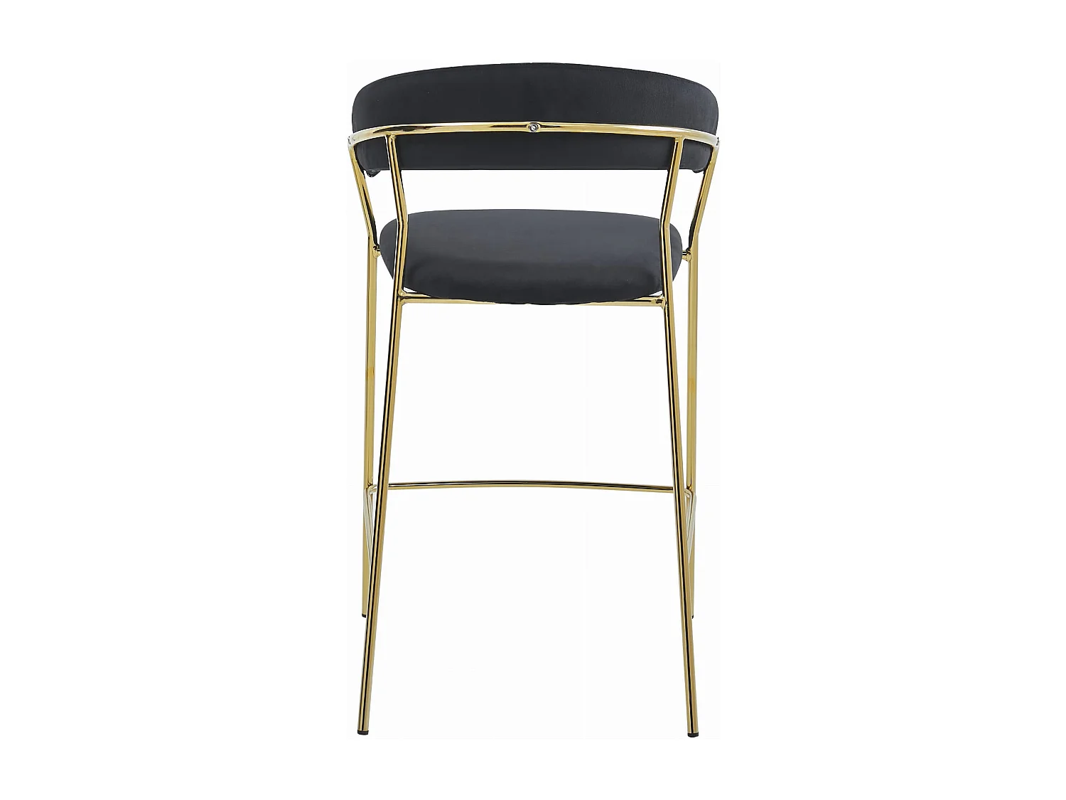 Valora BADIA STOOL Czarny aksamit złote nogi do kuchni x2