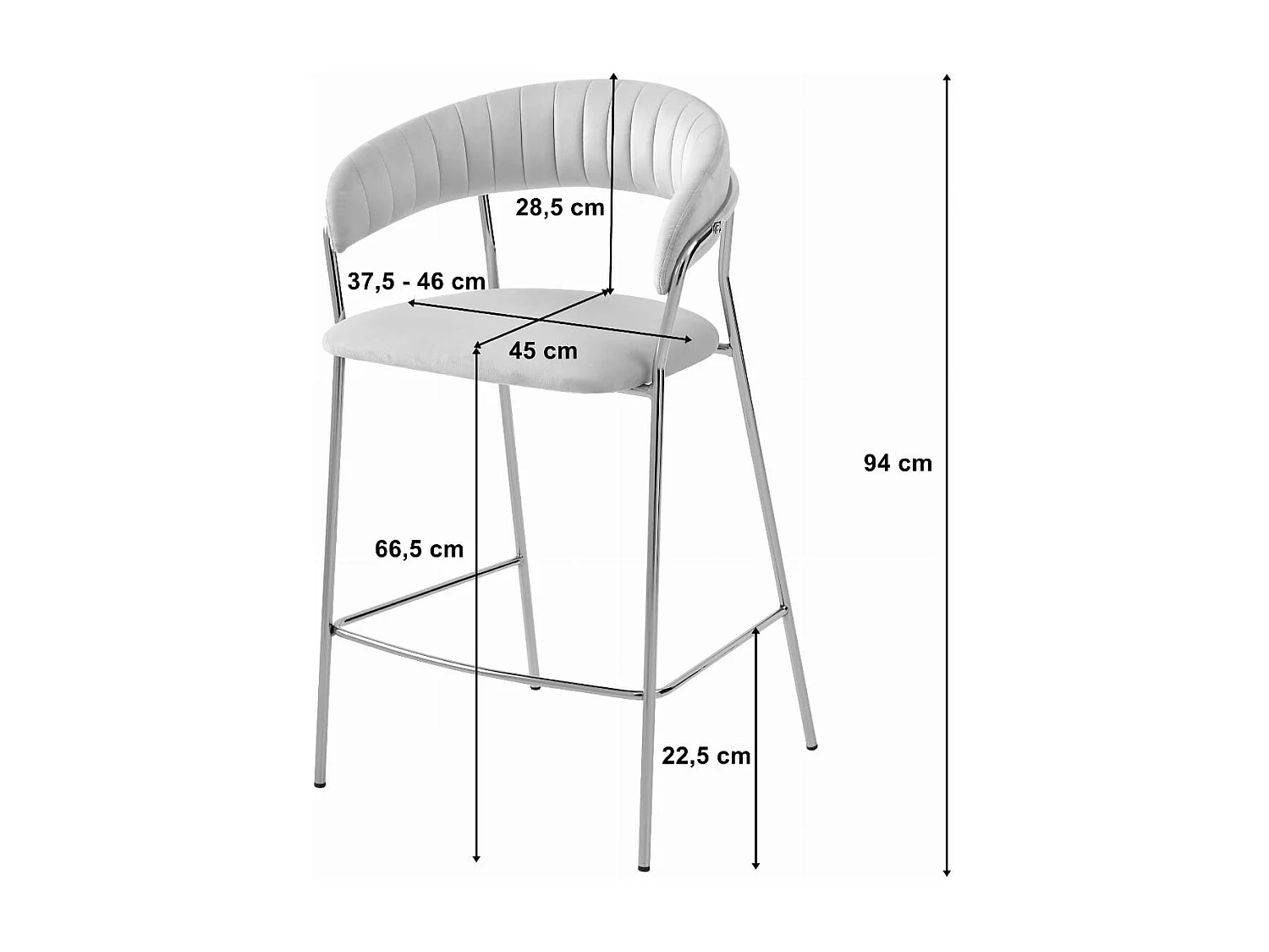 Valora BADIA STOOL Czarny aksamit złote nogi do kuchni x2