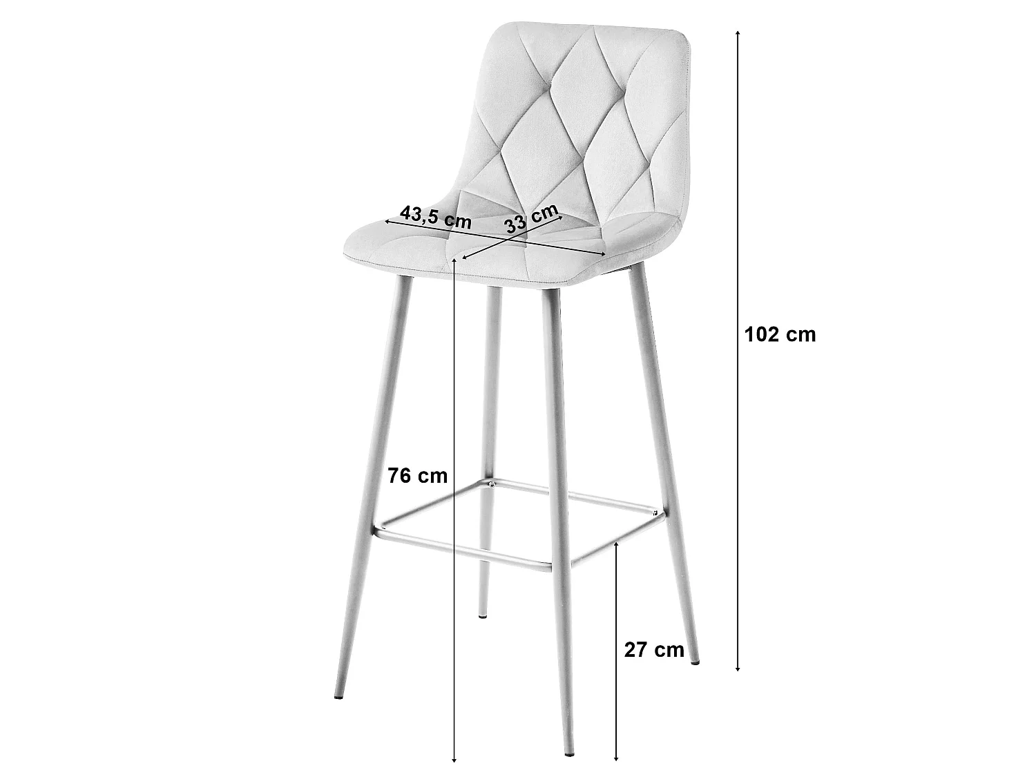 Taburete Valora KODA, terciopelo negro, patas doradas, diseño moderno (x3)