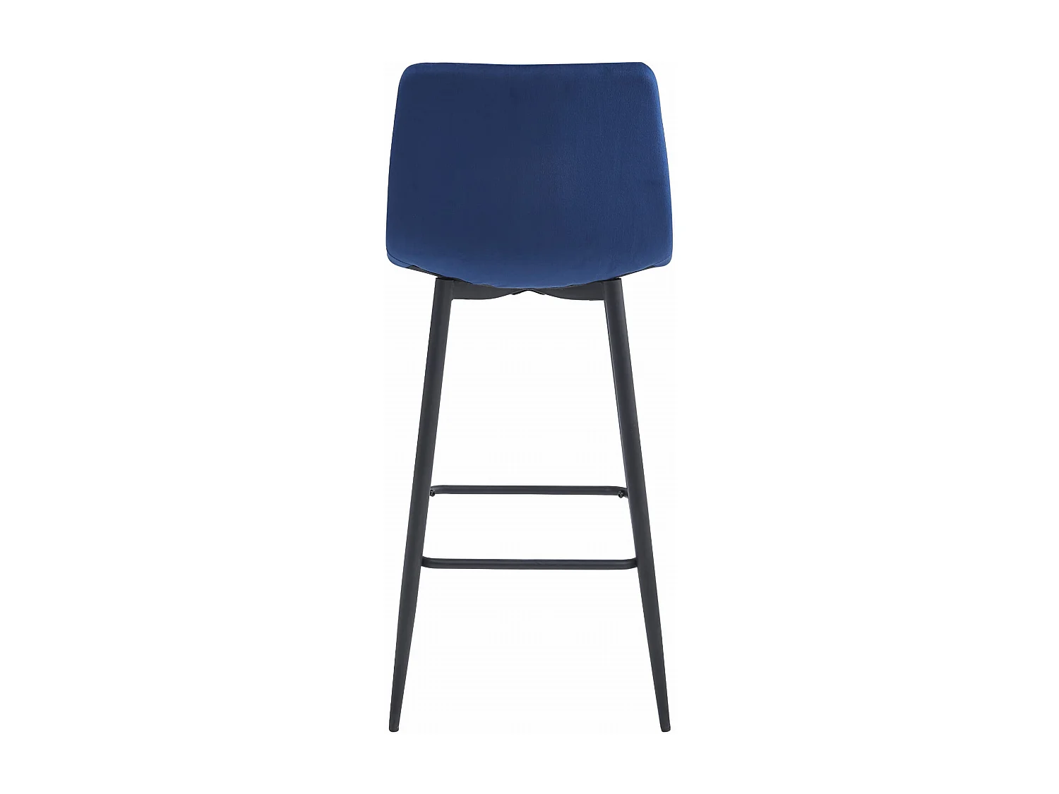 Tabouret Valora TEOTO en velours bleu marine avec pieds noirs pour la cuisine (x2)