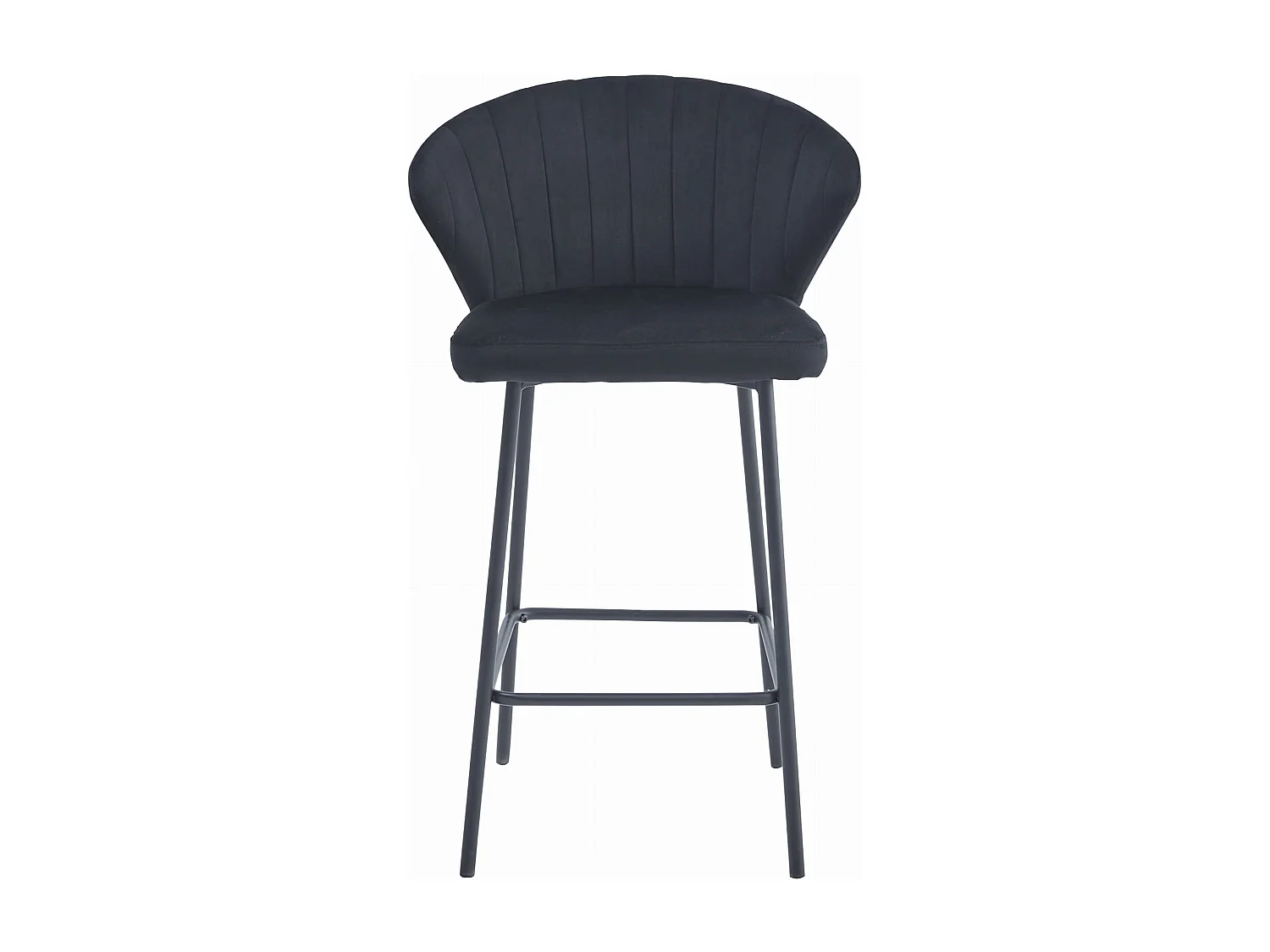 Tabouret Valora GATTA en velours noir, design ergonomique pour la cuisine