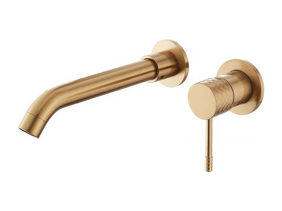 Grifo lavabo empotrado monomando PRAGA dorado cepillado