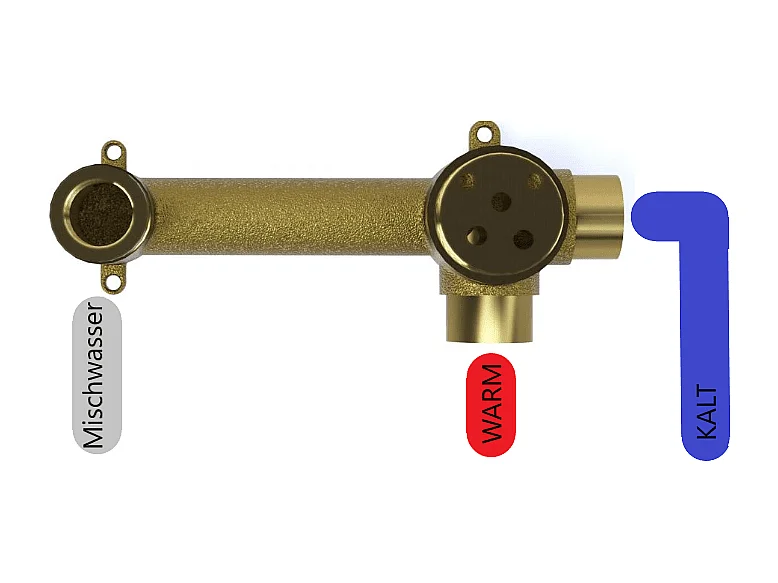 Grifo lavabo empotrado monomando PRAGA dorado cepillado