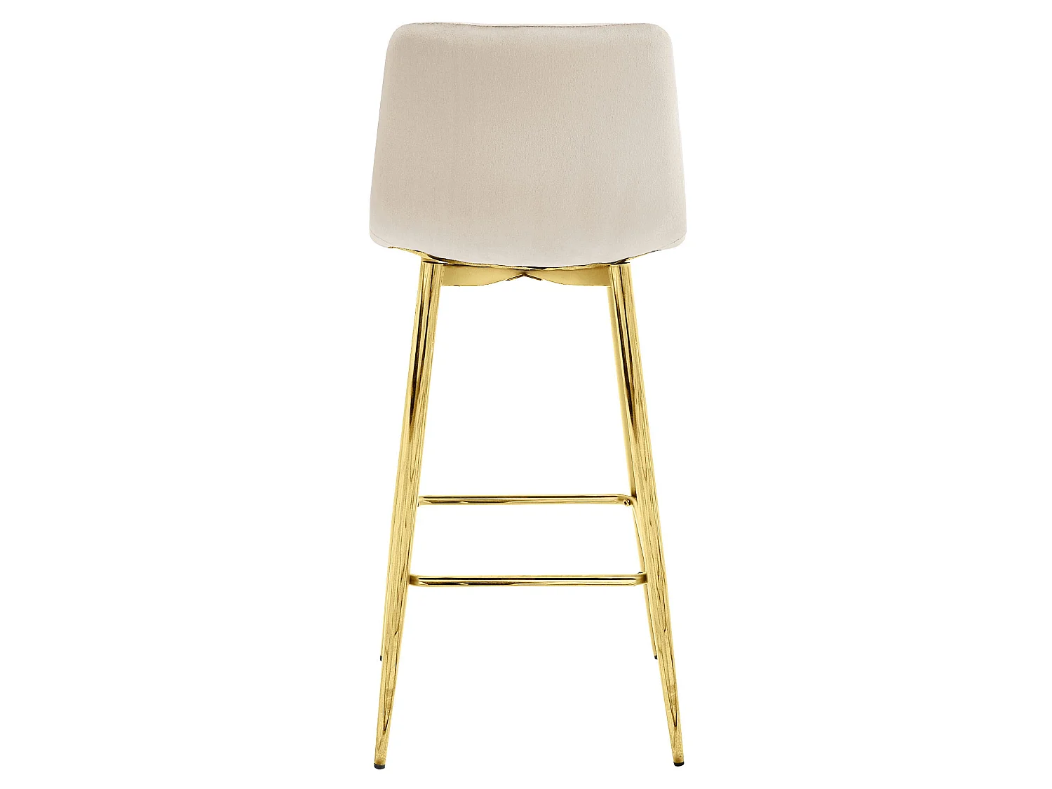Tabouret Valora KODA en velours beige, pieds dorés, pour cuisine (x3)