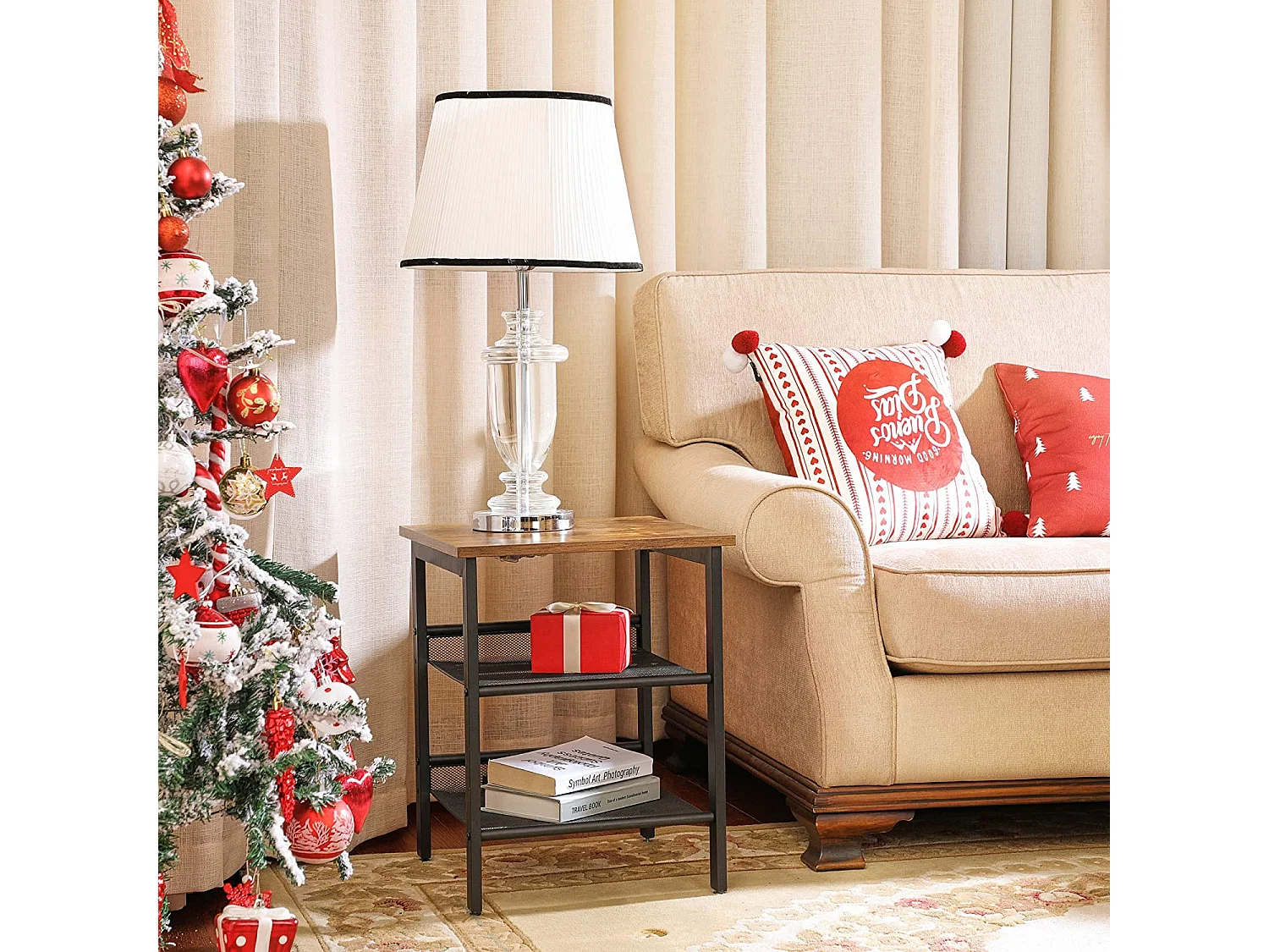 Valora Couchtisch, rustikal, braun-schwarz, Spanplatte, Stahl