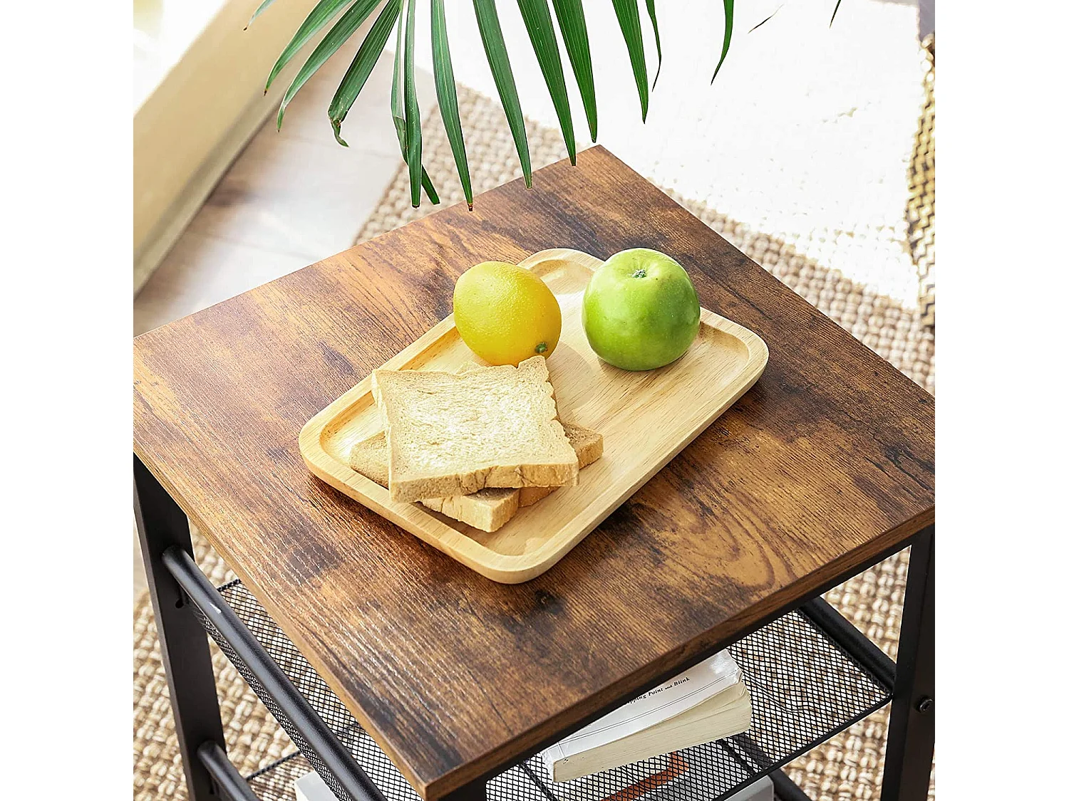 Stolik kawowy Valora Table Cabinet Rustic Brown Black Płyta wiórowa Stal