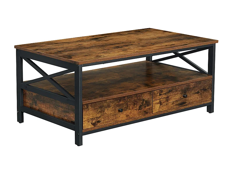 Tavolino da caffè Valora LCT21BXV1 in stile loft marrone rustico