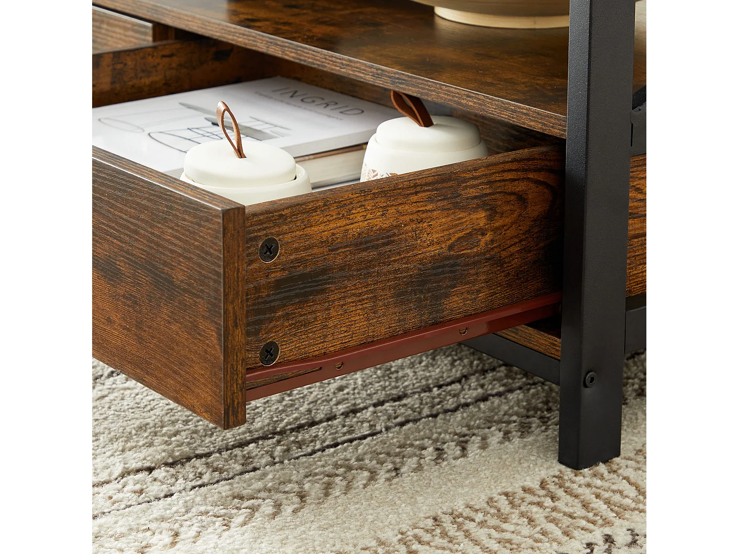 Table basse Valora LCT21BXV1 style loft rustique marron