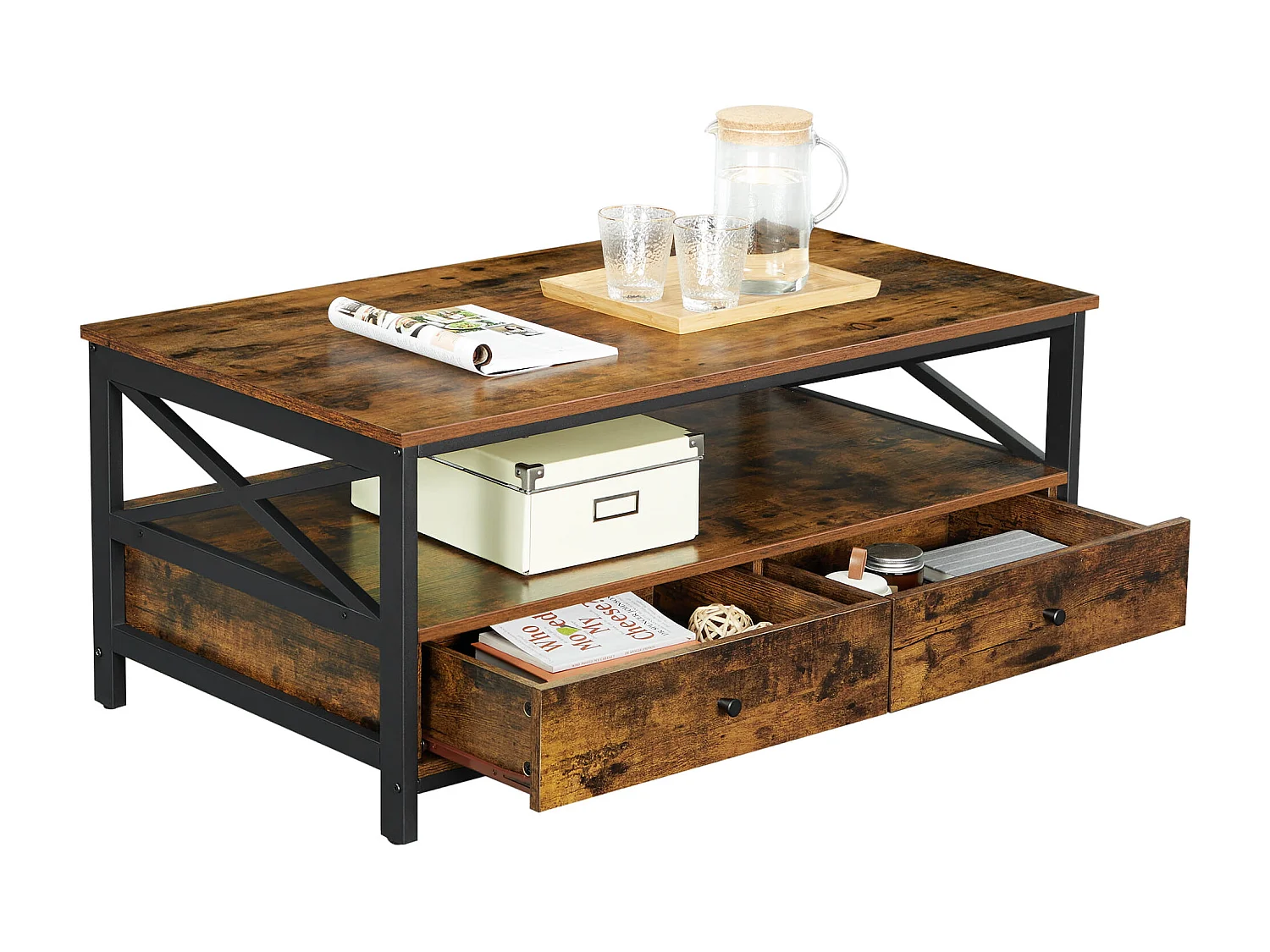 Table basse Valora LCT21BXV1 style loft rustique marron