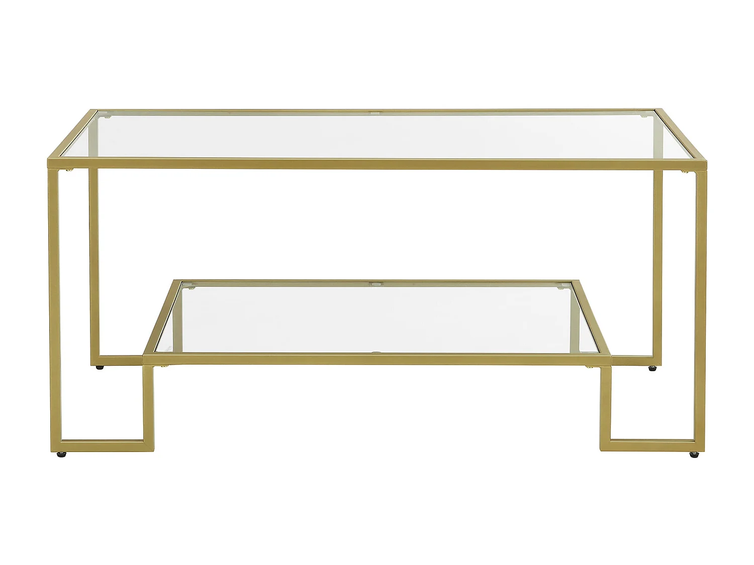 Valora Couchtisch mit goldener Glasplatte für das Wohnzimmer