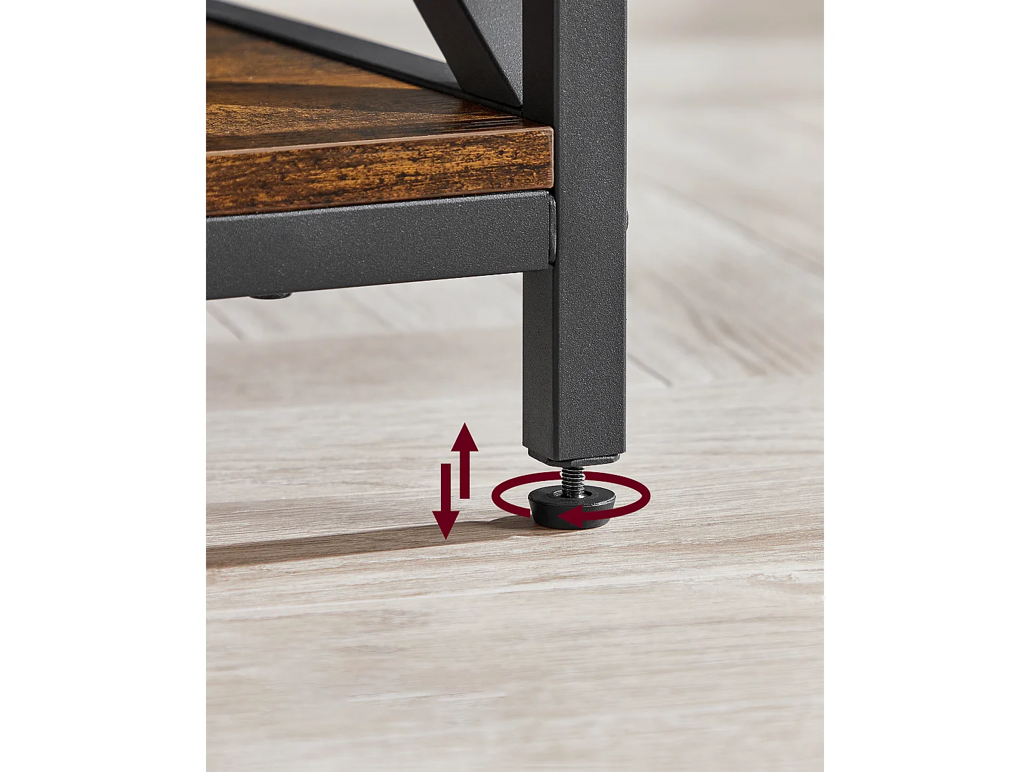 Table basse Valora en métal brun rustique pour salon