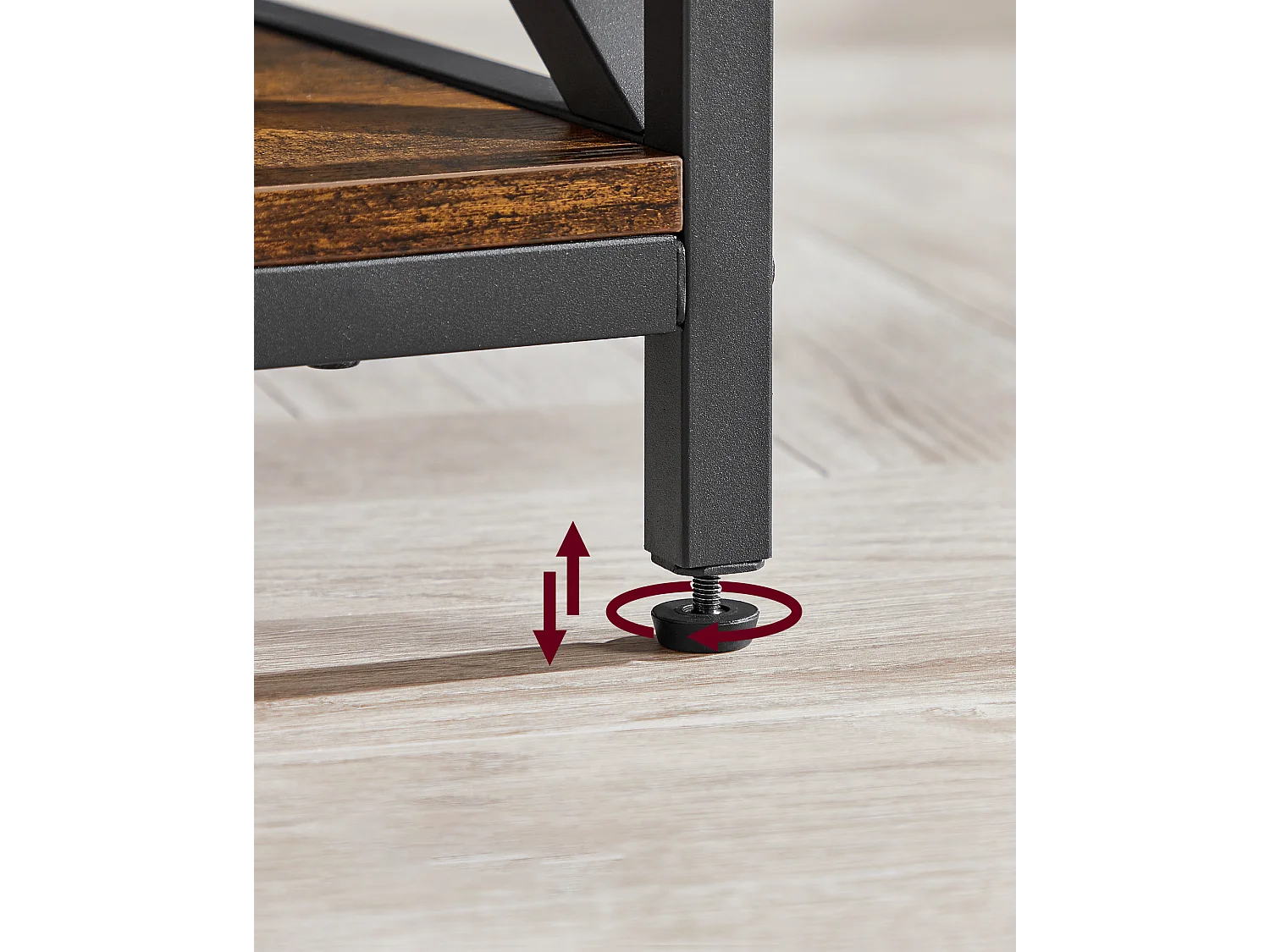 Table basse Valora en métal brun rustique pour salon