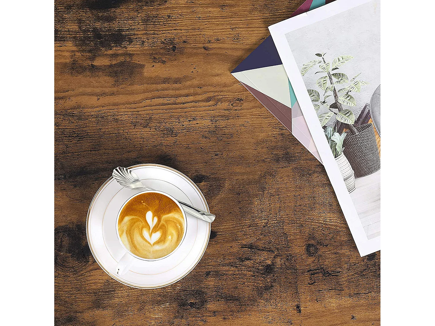 Stolik kawowy Valora LCT61X, rustykalny, brązowy, płyta wiórowa, metalowa półka