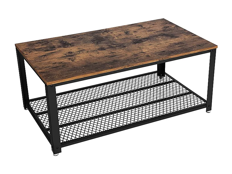 Valora LCT61X salontafel rustiek bruin spaanplaat metalen plank