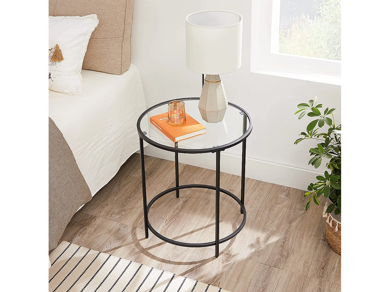 Valora TABLE RONDE Table basse avec plateau en verre pour salon