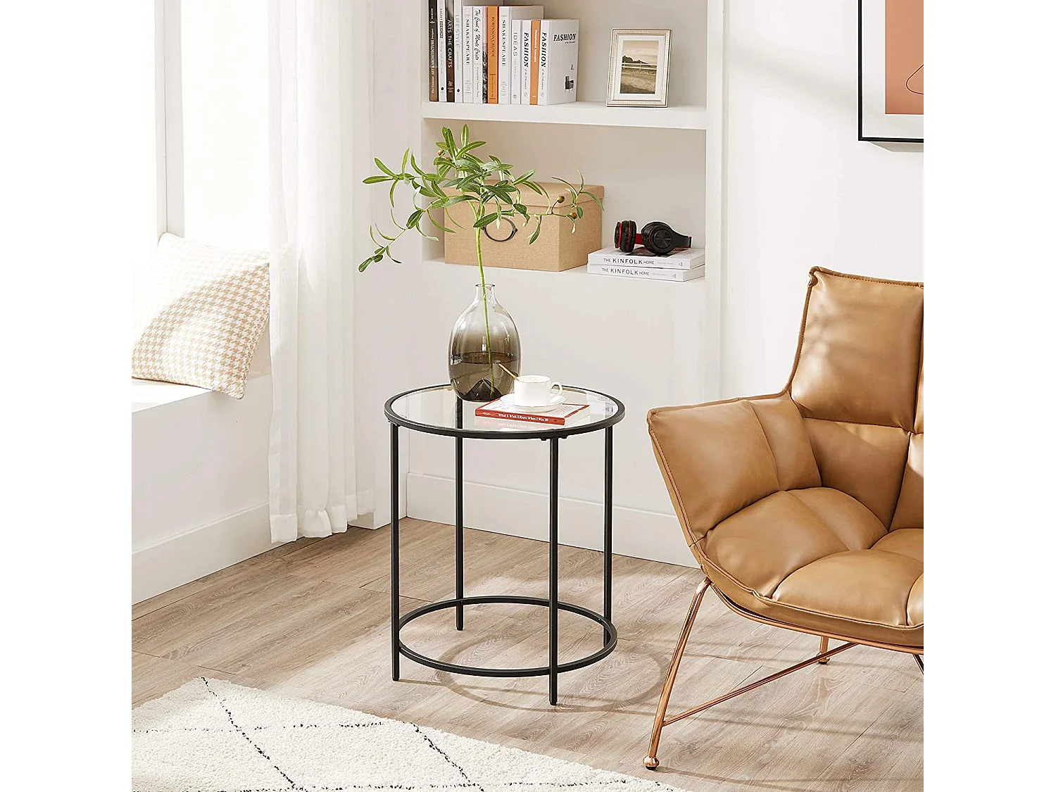 Valora TABLE RONDE Table basse avec plateau en verre pour salon