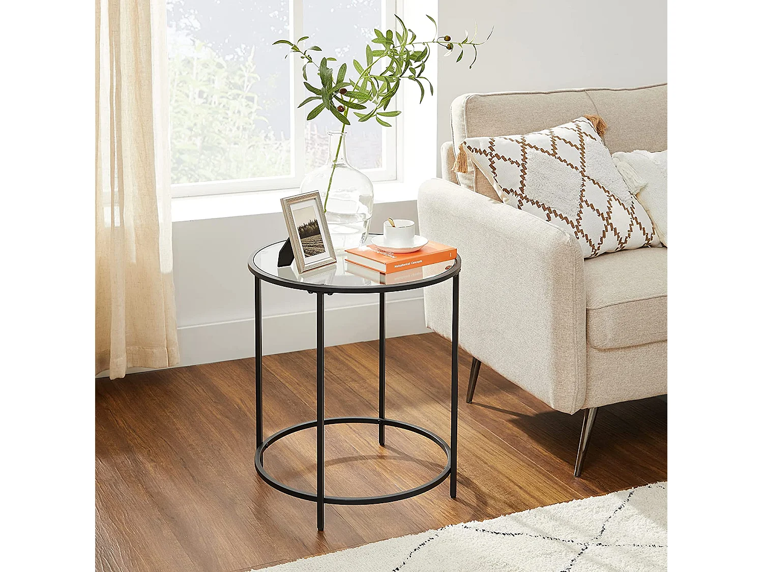 Valora TABLE RONDE Table basse avec plateau en verre pour salon