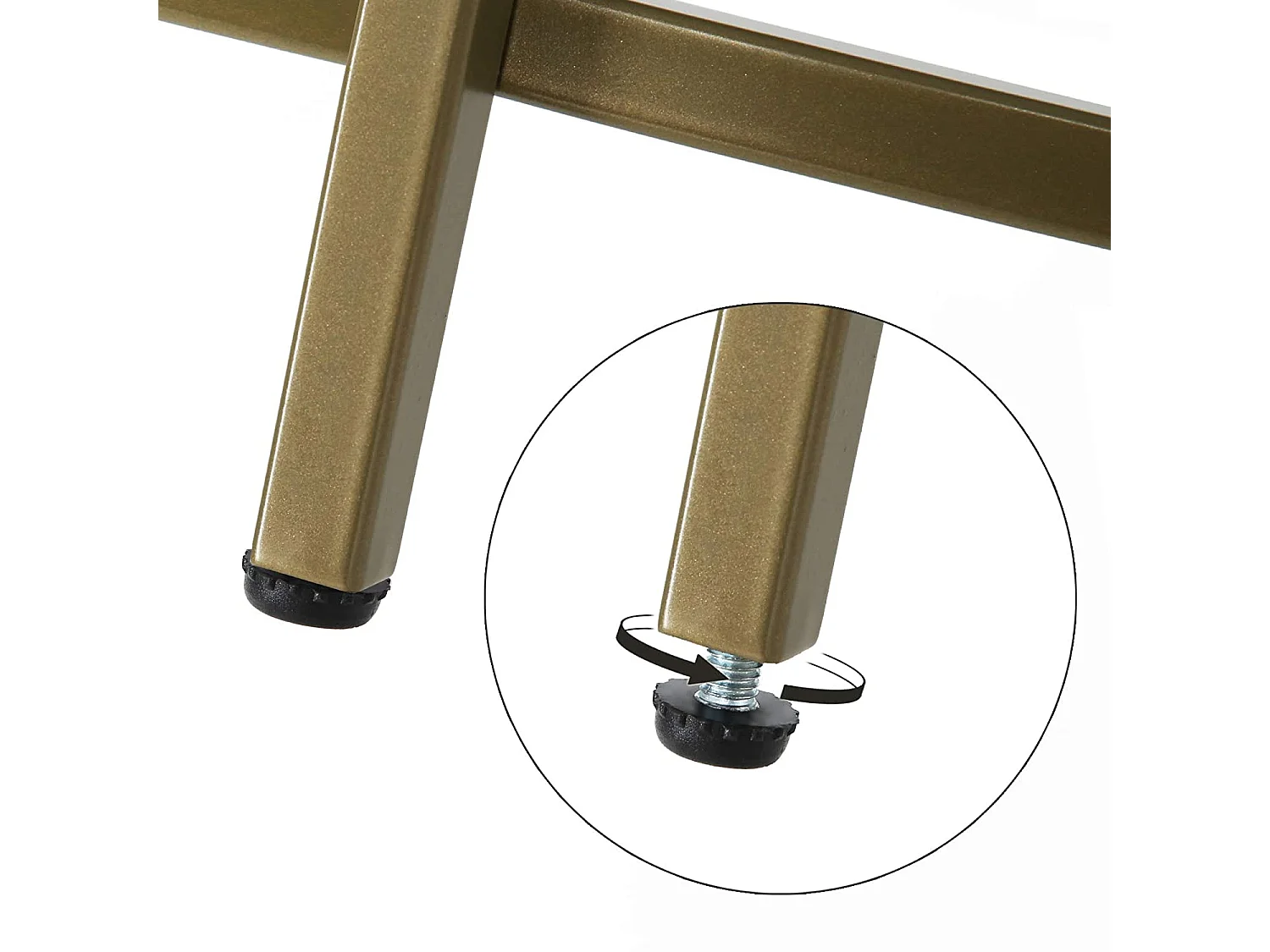 Stolik kawowy Valora GLASS TABLE ze złotym, żelaznym, szklanym blatem do salonu