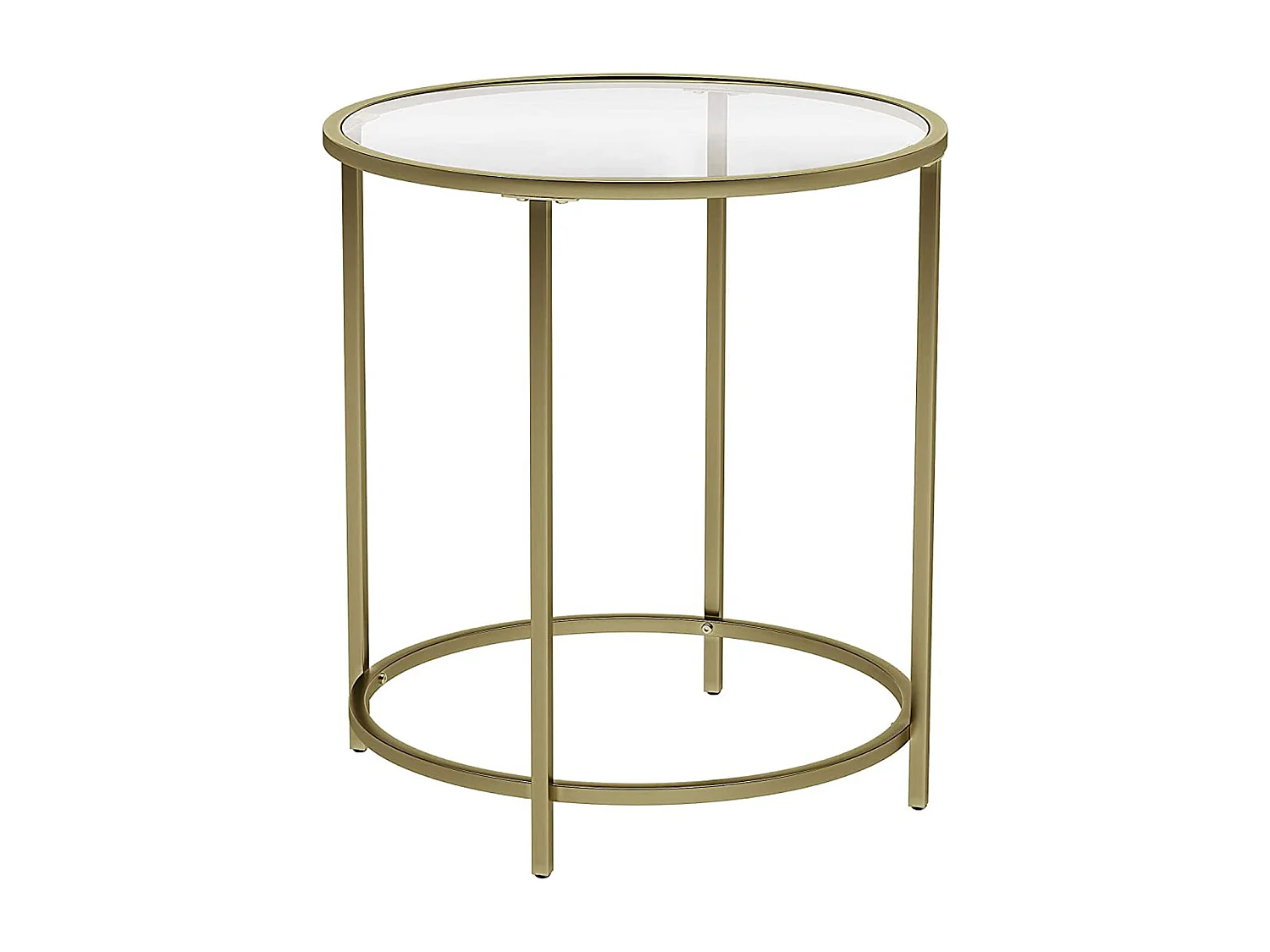 Table basse Valora en verre, plateau en verre et fer doré, idéale pour le salon