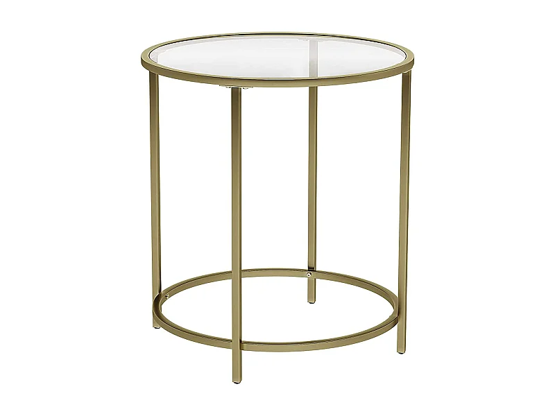 Mesa de centro Valora de cristal con tapa de cristal y hierro dorado para sala de estar