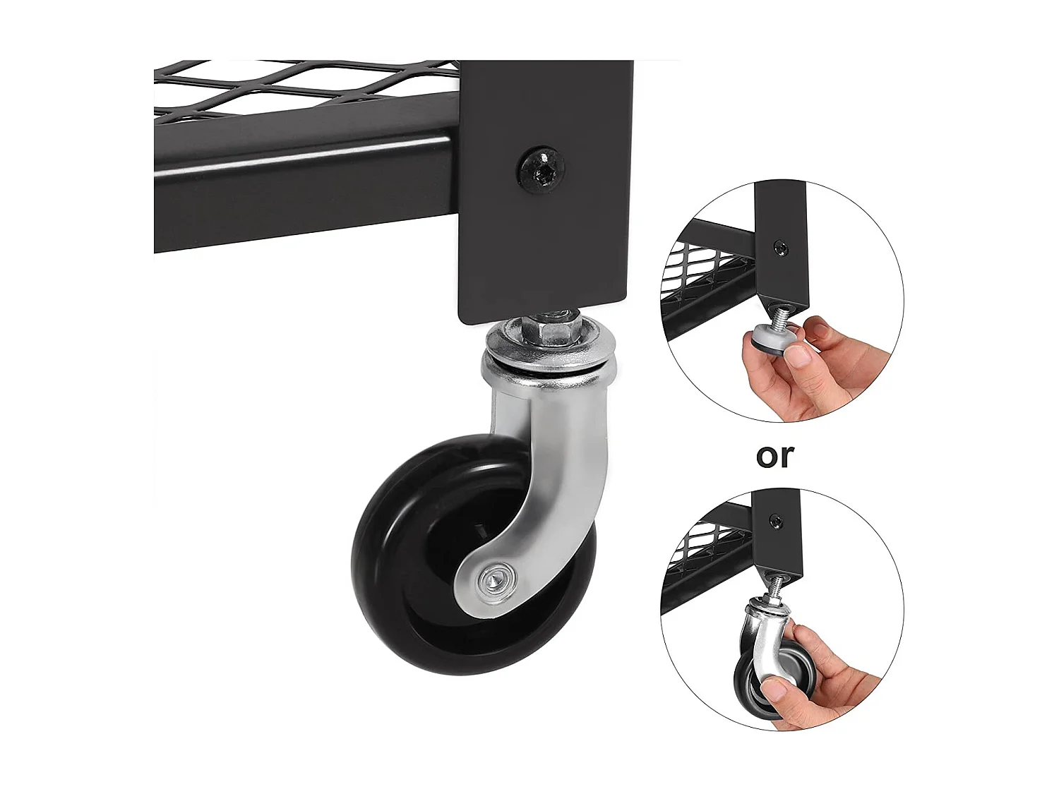 Valora Tafel op Wielen Salontafel Vintage Zwart Set van 1